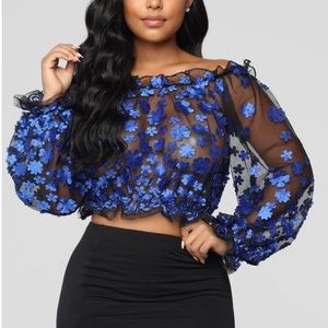 Fashion Nova floral mesh top